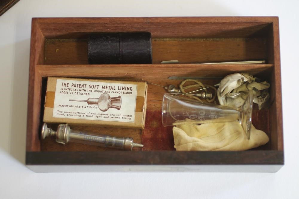 A ROSEWOOD AND BRASS BOUND TRAVELLING MEDICINE CHEST Image