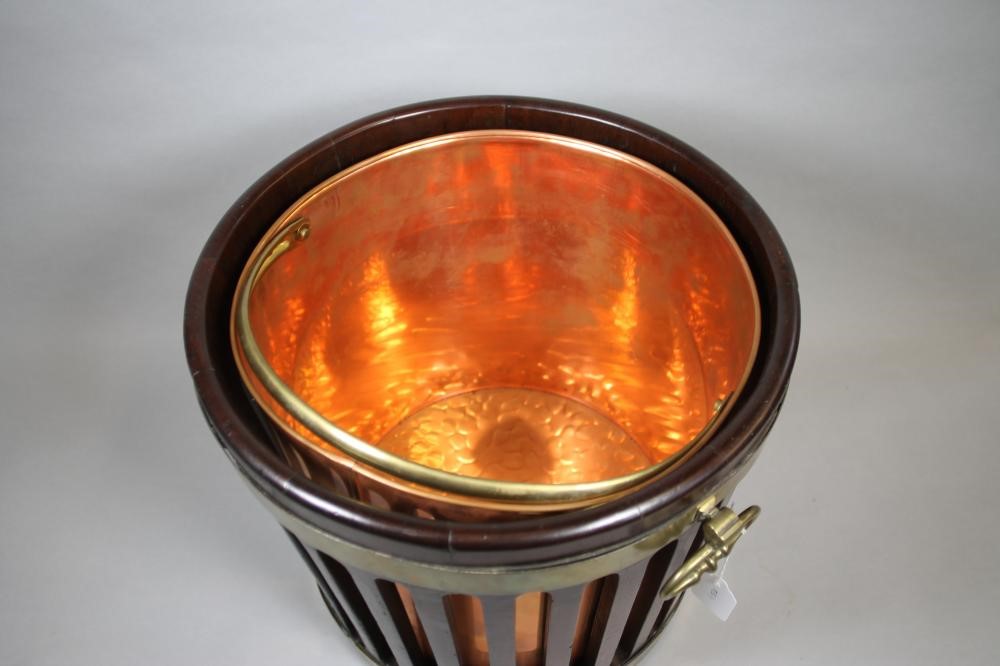 A GEORGIAN MAHOGANY BRASS BOUND PLATE BUCKET Image