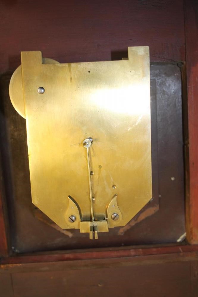 A VICTORIAN MAHOGANY DROP DIAL WALL CLOCK signed Pearce Image