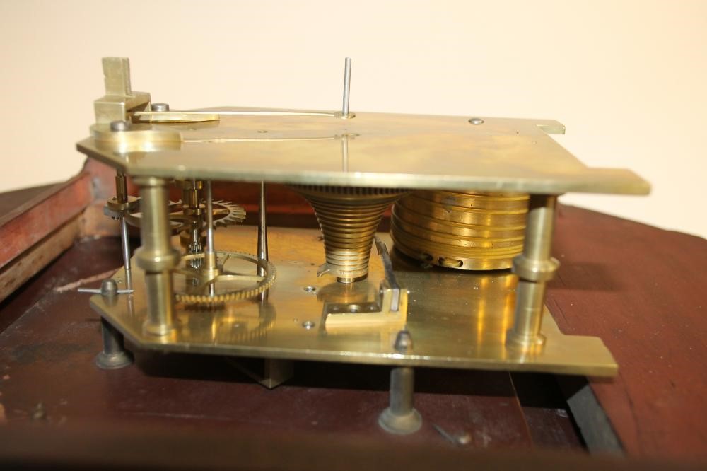 A VICTORIAN MAHOGANY DROP DIAL WALL CLOCK signed Pearce Image