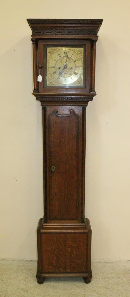 AN OAK LONGCASE CLOCK signed Joshua Horrocks Image