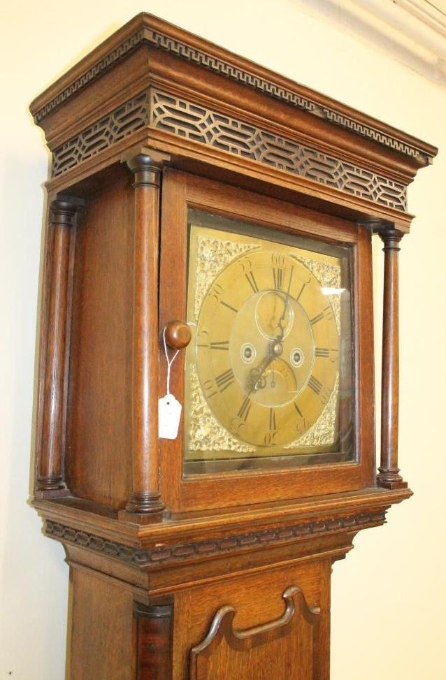 AN OAK LONGCASE CLOCK signed Joshua Horrocks Image