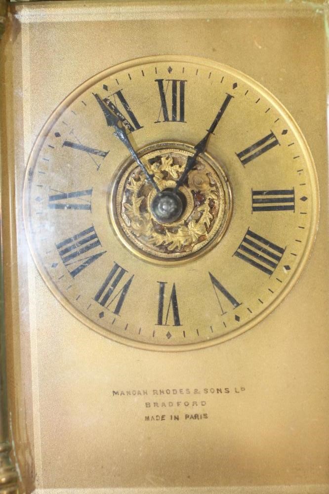 A FRENCH BRASS WEATHER STATION CARRIAGE CLOCK Image