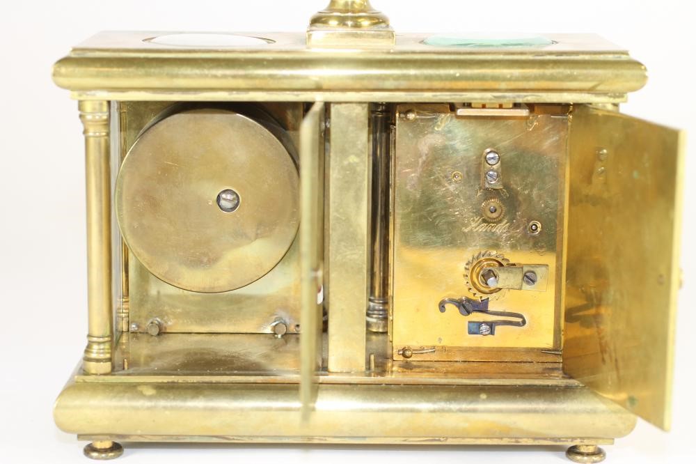 A FRENCH BRASS WEATHER STATION CARRIAGE CLOCK Image
