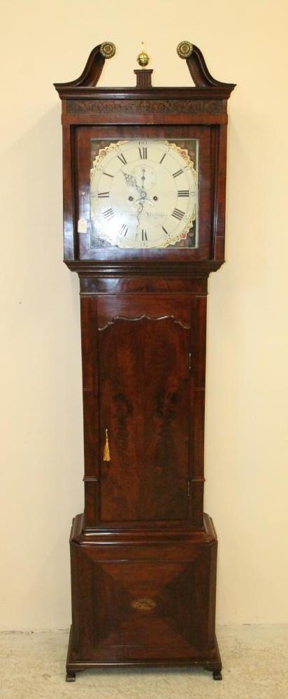 A MAHOGANY LONGCASE CLOCK signed Halliwell Image
