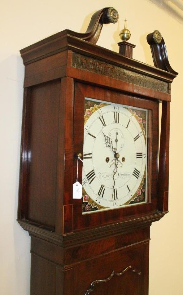 A MAHOGANY LONGCASE CLOCK signed Halliwell Image