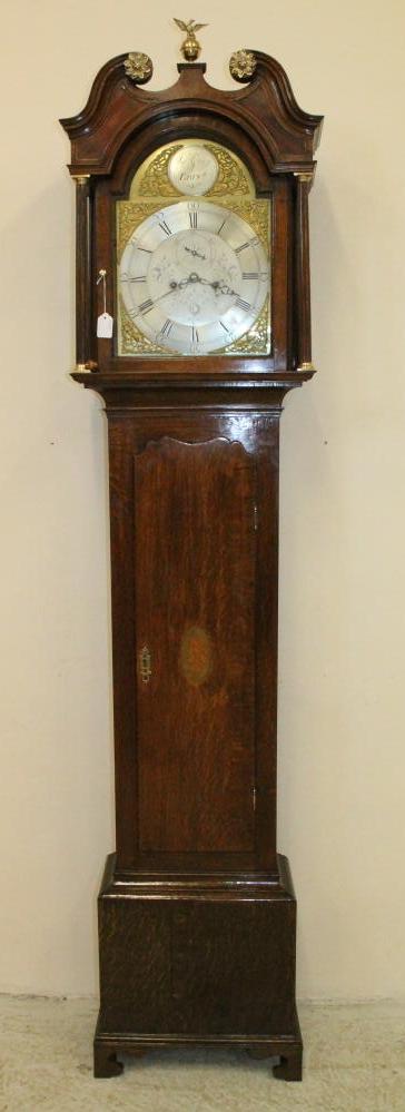 AN OAK LONGCASE CLOCK signed Jas. Gray Image
