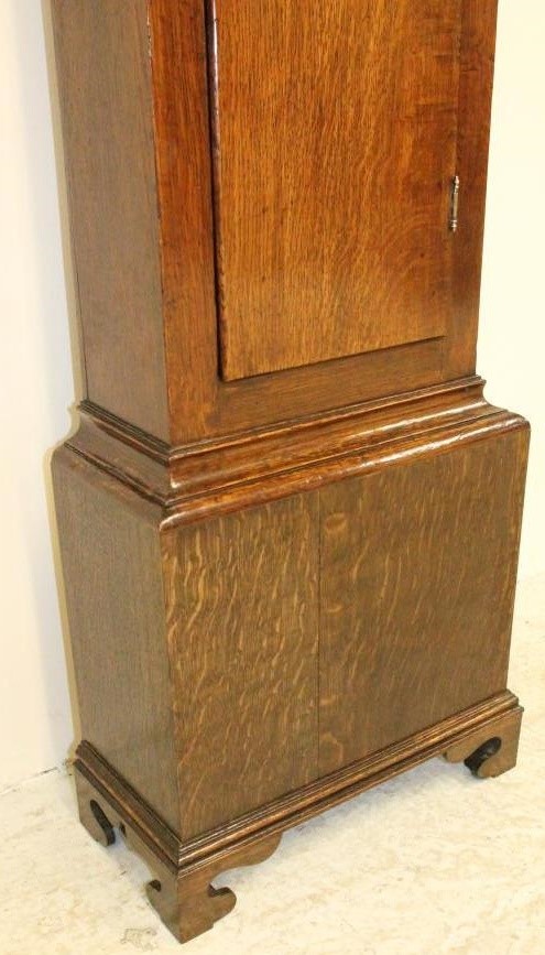 AN OAK LONGCASE CLOCK signed Jas. Gray Image