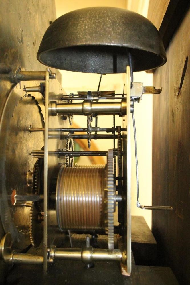 AN OAK LONGCASE CLOCK signed Jas. Gray Image