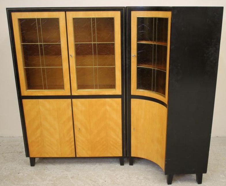 A SATINWOOD AND EBONISED DISPLAY CABINET by Muster Mobler Image