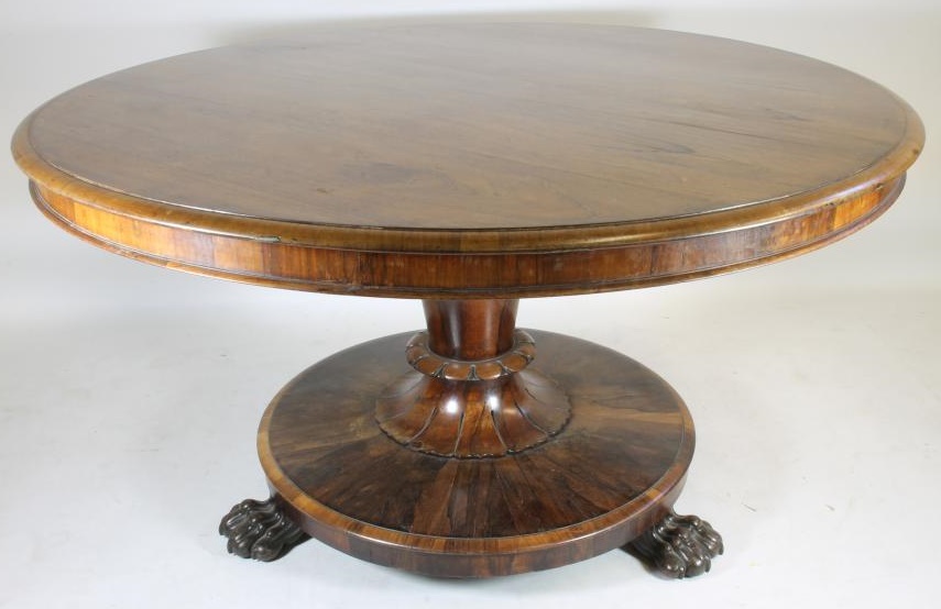 A WILLIAM IV ROSEWOOD LOO TABLE of circular form Image