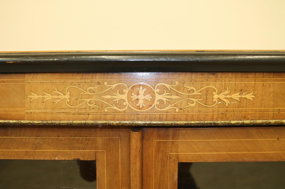 A VICTORIAN WALNUT AND EBONISED SIDE CABINET Image