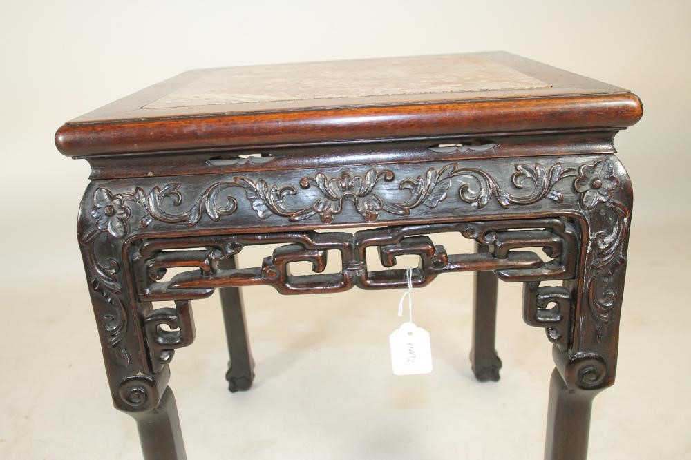A CHINESE PADOUK WOOD JARDINIERE STAND Image