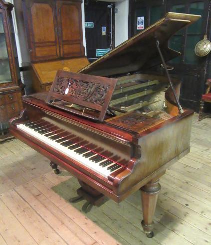 A VICTORIAN ROSEWOOD CASED "METAL SEMI GRAND" PIANO by Collard & Collard Image
