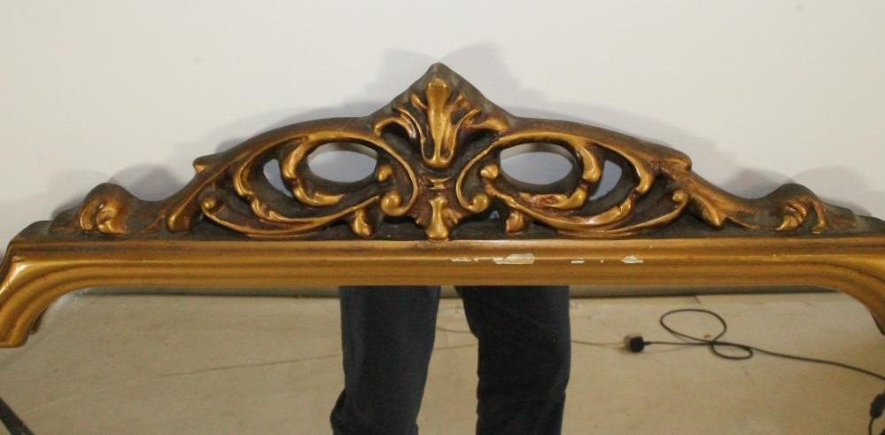 A VICTORIAN CARVED GILT WOOD OVERMANTEL MIRROR Image