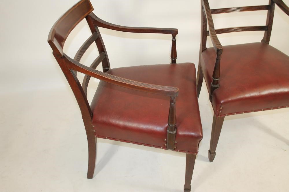 A PAIR OF VICTORIAN MAHOGANY ELBOW CHAIRS of Georgian design Image