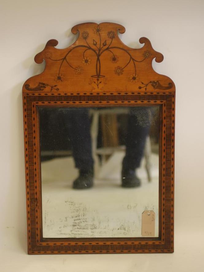 A DUTCH SATINWOOD FRET PIER GLASS Image