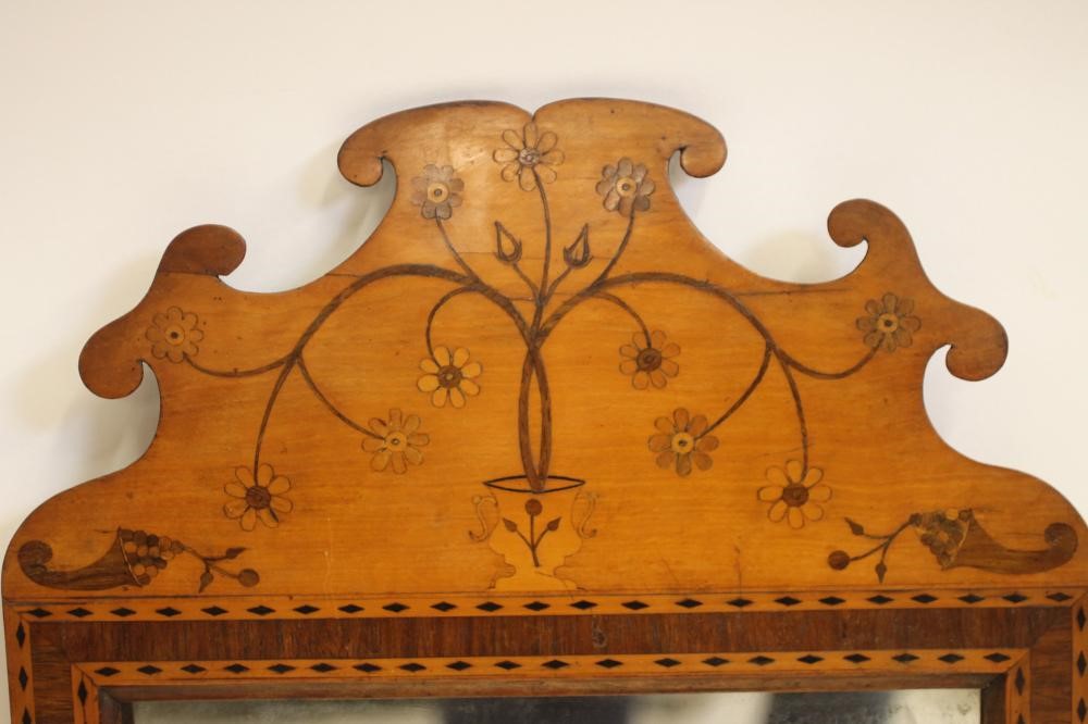 A DUTCH SATINWOOD FRET PIER GLASS Image