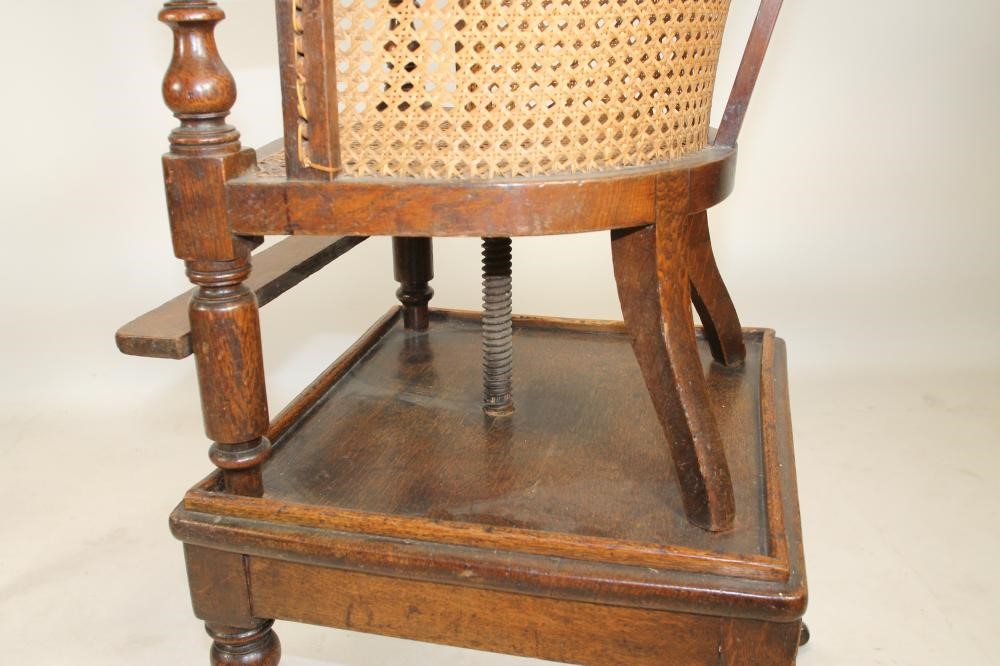 A CHILD'S EARLY VICTORIAN OAK HIGH CHAIR Image