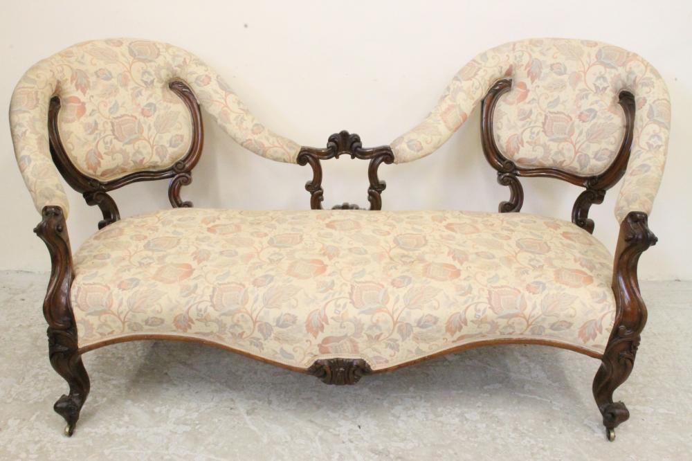 A VICTORIAN WALNUT CHAIRBACK SOFA Image