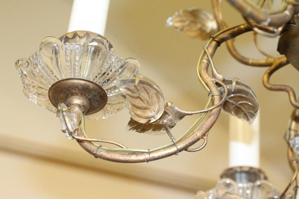 A FRENCH GILT METAL CHANDELIER Image