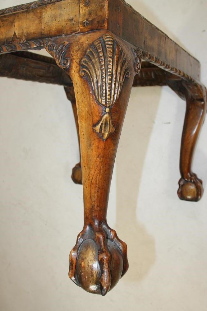 A GEORGIAN DESIGN WALNUT AND PARCEL GILT DRESSING STOOL Image