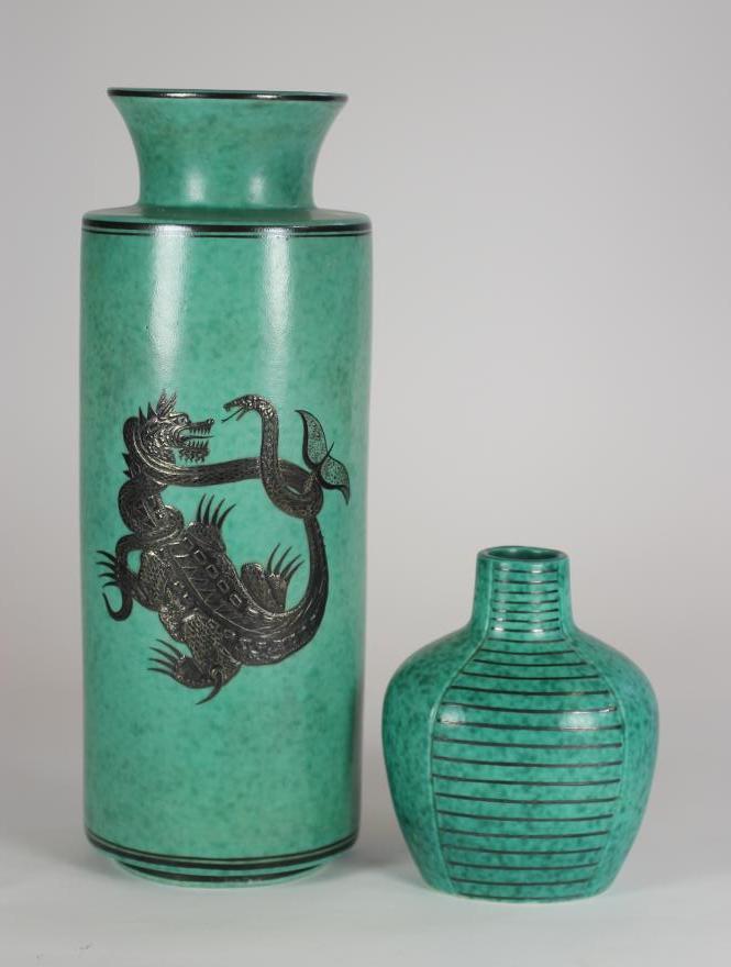 A GUSTAVSBERG ARGENTA POTTERY VASE Image