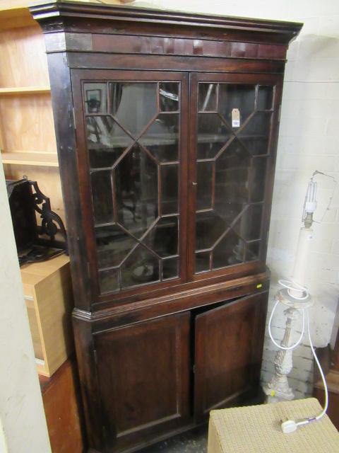 VICTORIAN GLAZED CORNER CUPBOARD Image