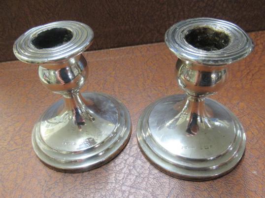 PAIR OF SILVER DWARF CANDLESTICKS Image