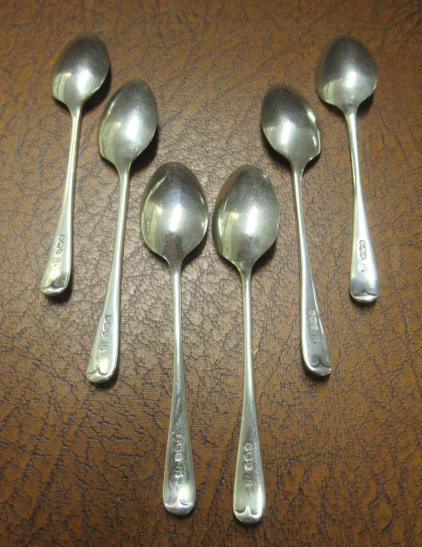 SIX SILVER TEASPOONS Image