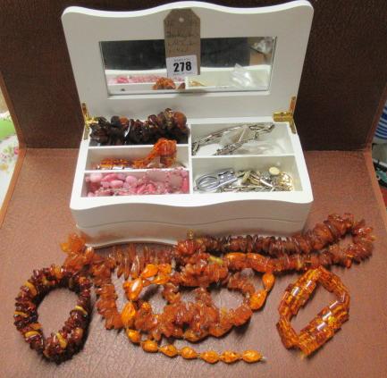 JEWELLERY BOX WITH AMBER AND SIMILAR JEWELLERY Image