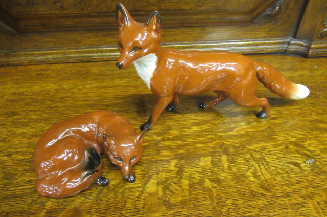 TWO BESWICK FOXES Image