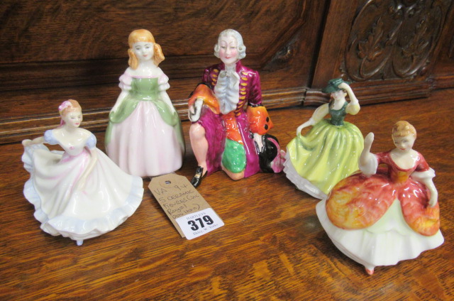 FIVE CERAMIC FIGURES INCLUDING ROYAL DOULTON Image