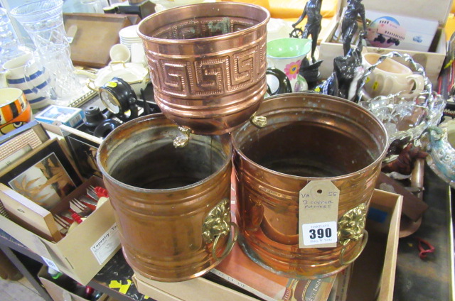 THREE COPPER PLANTERS Image
