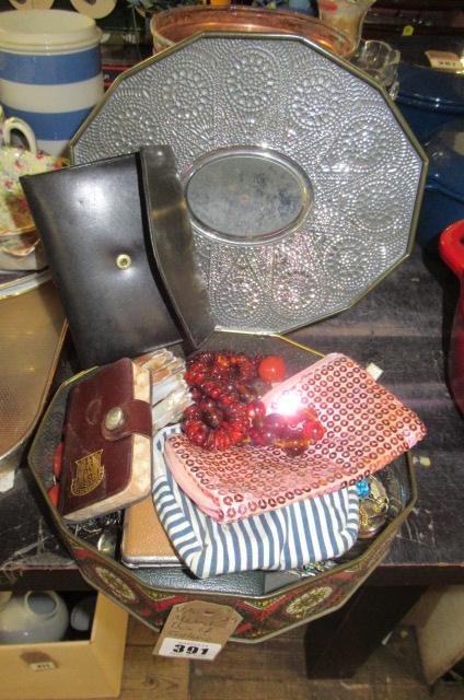 METAL BOX OF COSTUME JEWELLERY ETC Image