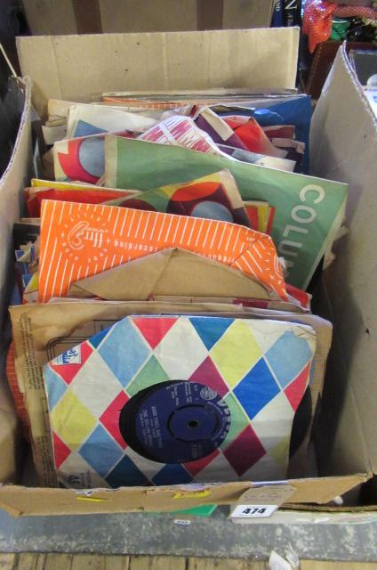 BOX OF 45 RPM RECORDS Image