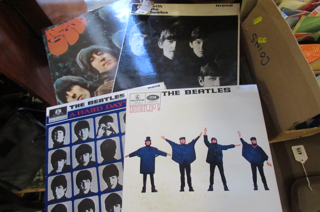 FOUR  BEATLES LP RECORDS Image
