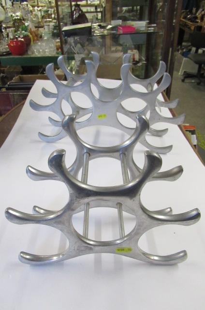 TWO ALUMINIUM MODERNIST WINE RACKS Image