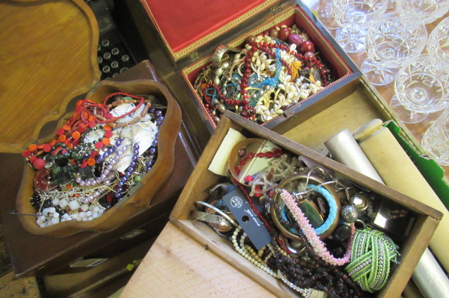 THREE BOXES OF COSTUME JEWELLERY Image