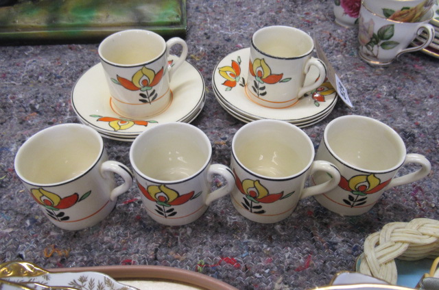 WOODS IVORY WARE DECO COFFEE SET Image