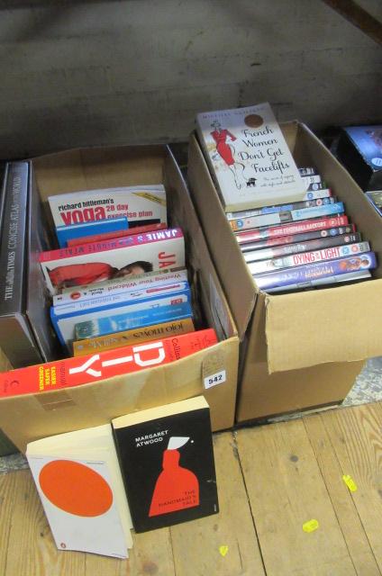 BOX OF BOOKS AND A BOX OF DVDS AND GAMES Image