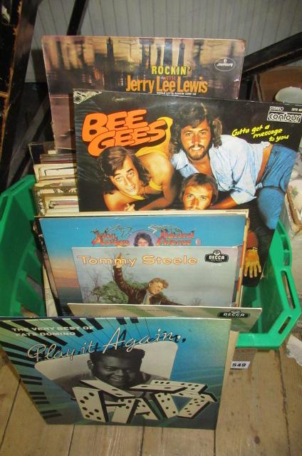BOX OF FATS DOMINO AND OTHER LP RECORDS   Image