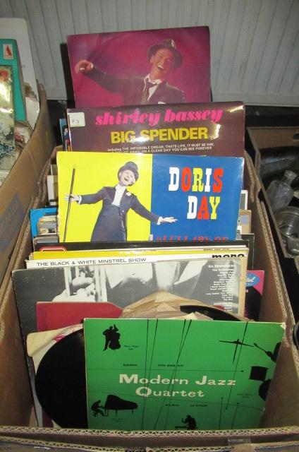 BOX OF MODERN JAZZ QUARTET  SINATRA  AND OTHER LP RECORDS   Image