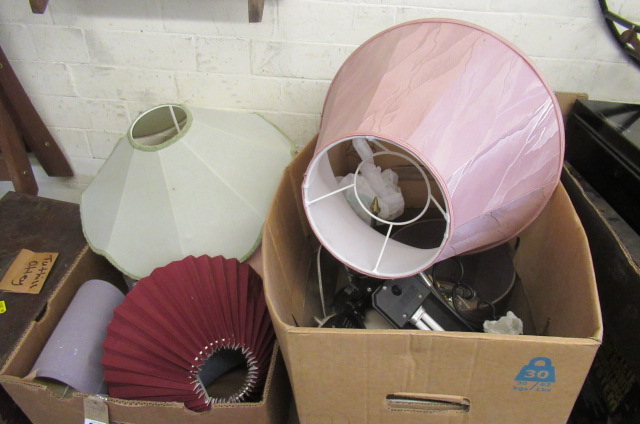 TWO BOXES OF LAMP SHADES ETC Image