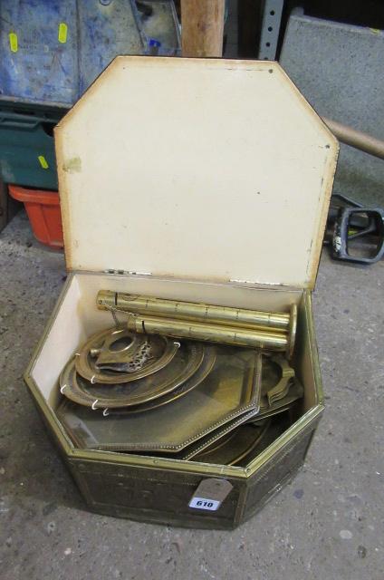 BRASS BOX AND CONTENTS Image