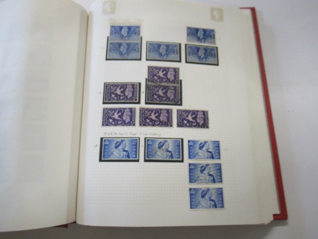 RED ALBUM CONTAINING TWO PENNY BLACKS AND BLOCK OF FOUR PENNY REDS ETC Image