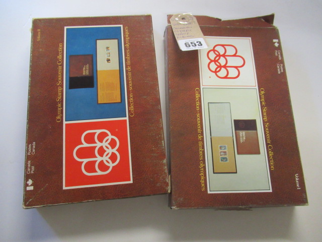 VOLUME 1 & 2 CANADIAN OLYMPIC STAMP ALBUMS Image