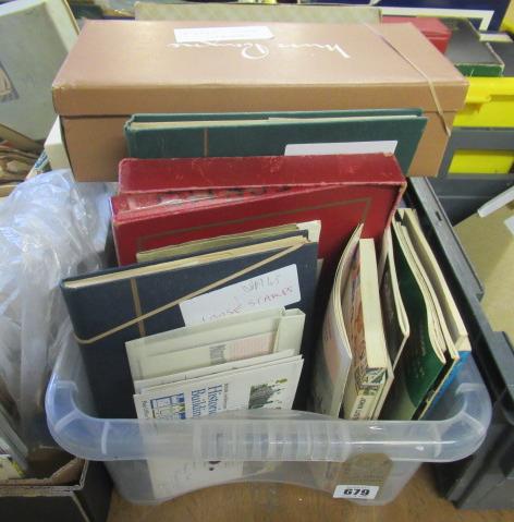 BOX OF ALBUMS OF USED STAMPS AND CATALOGUES Image