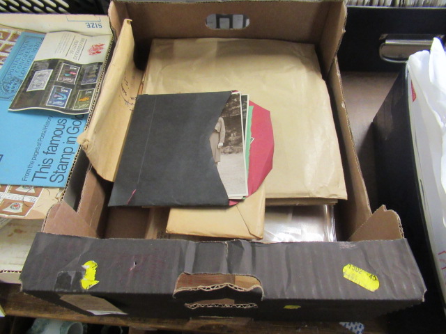 BOX OF VINTAGE PHOTO AND IMPERIAL SERVICE MEDAL CERTIFICATE ETC Image