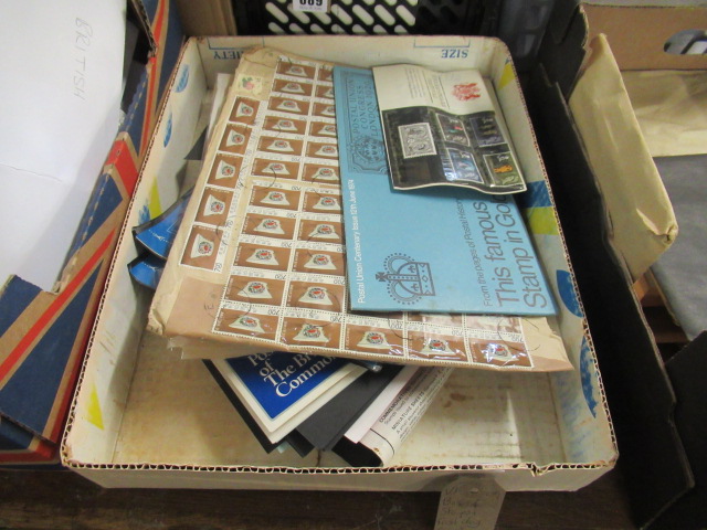 BOX OF STAMPS AND FIRST DAY COVERS Image